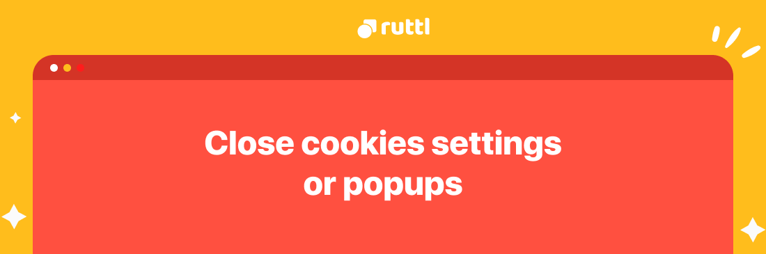 Close Buttons, Cookies Settings Or Promotional Popups