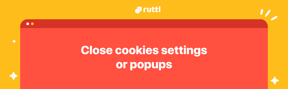 Close Buttons, Cookies Settings Or Promotional Popups